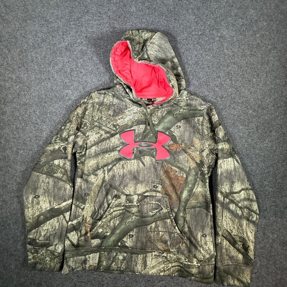 Under Armour Other - Under Armour Mossy Oak Treestand Camo Hoodie Mens Medium Hunting Pullover